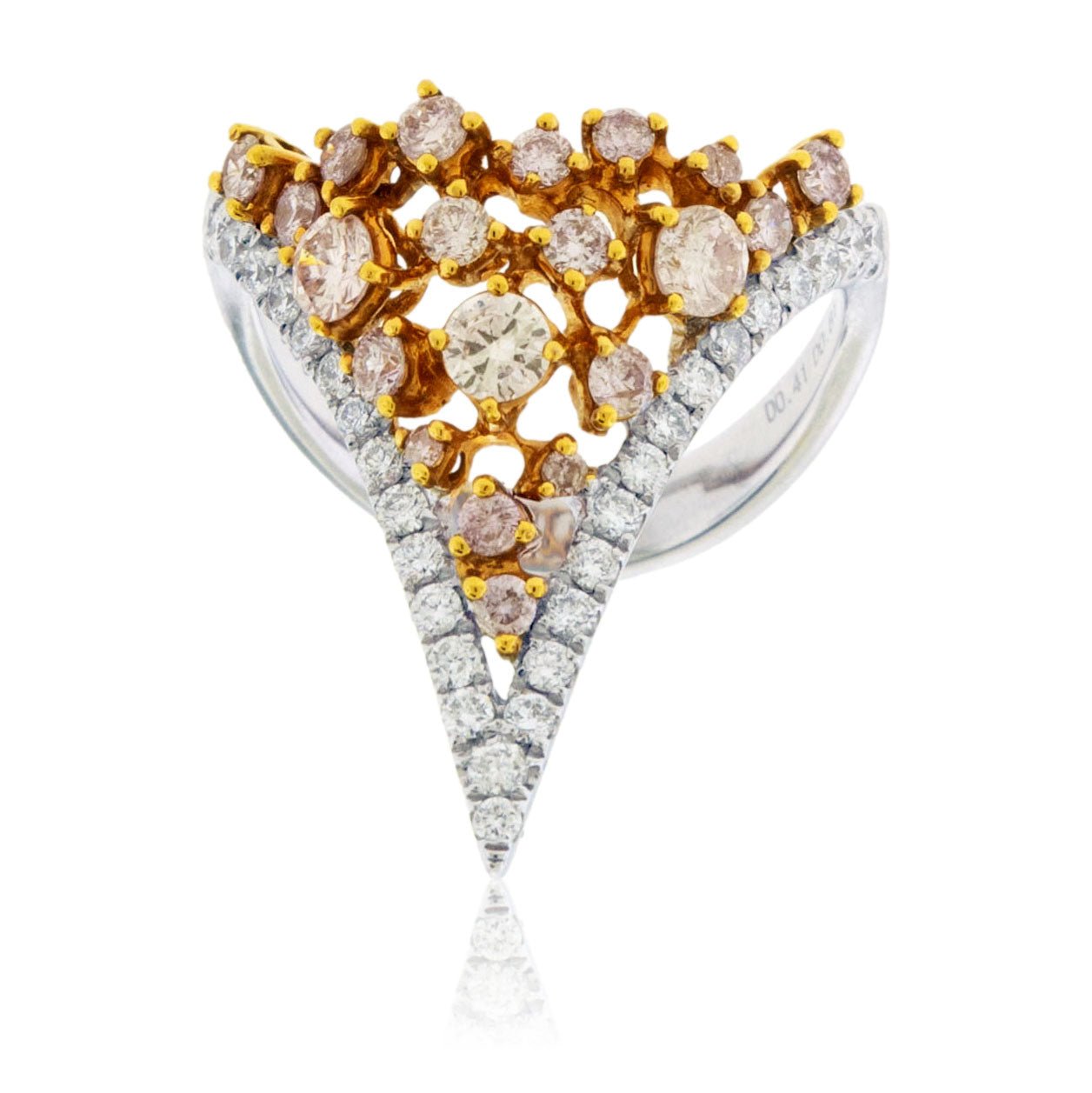 Fancy Natural Pink Diamond & Diamond Accented Deep V Ring - Park City Jewelers