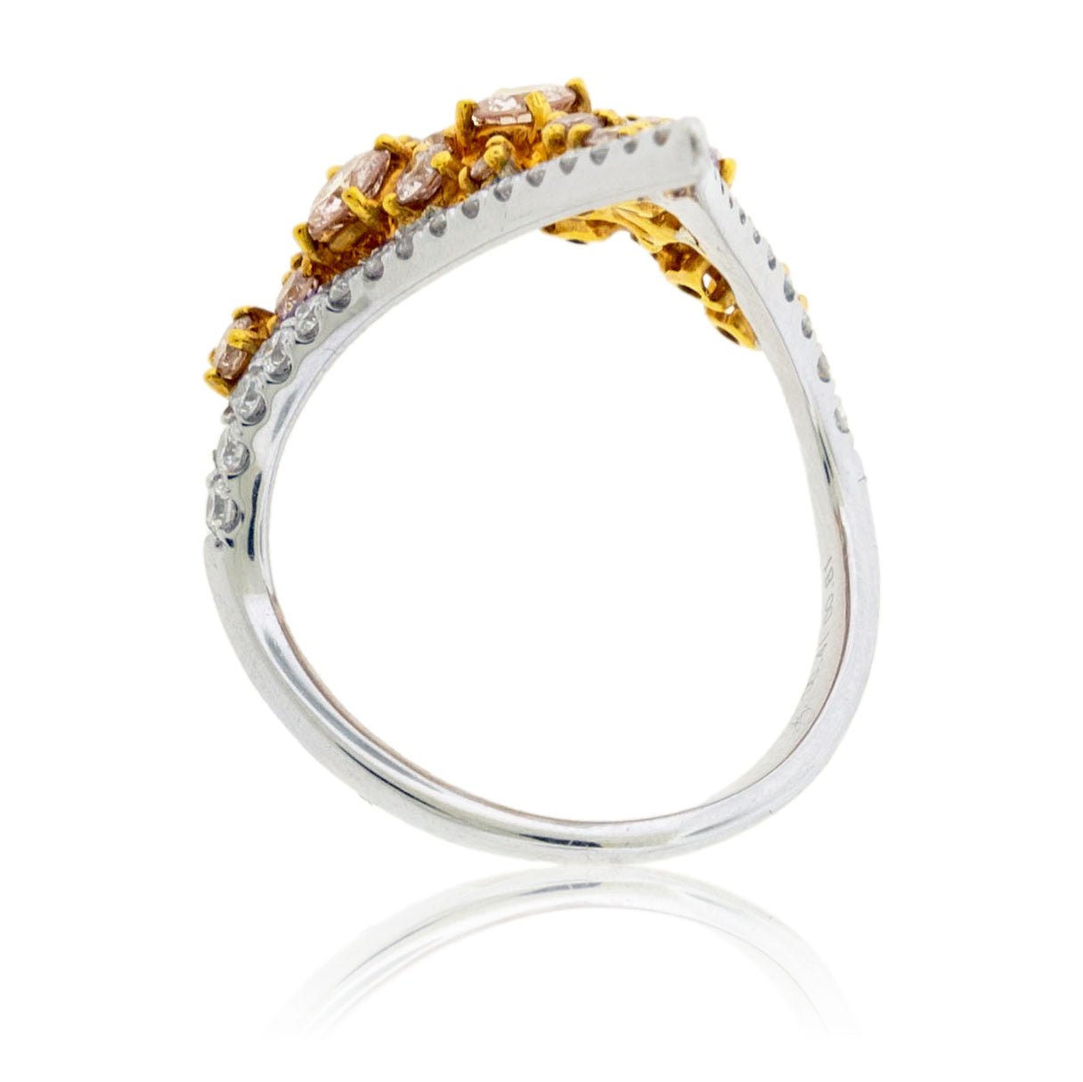 Fancy Natural Pink Diamond & Diamond Accented Deep V Ring - Park City Jewelers