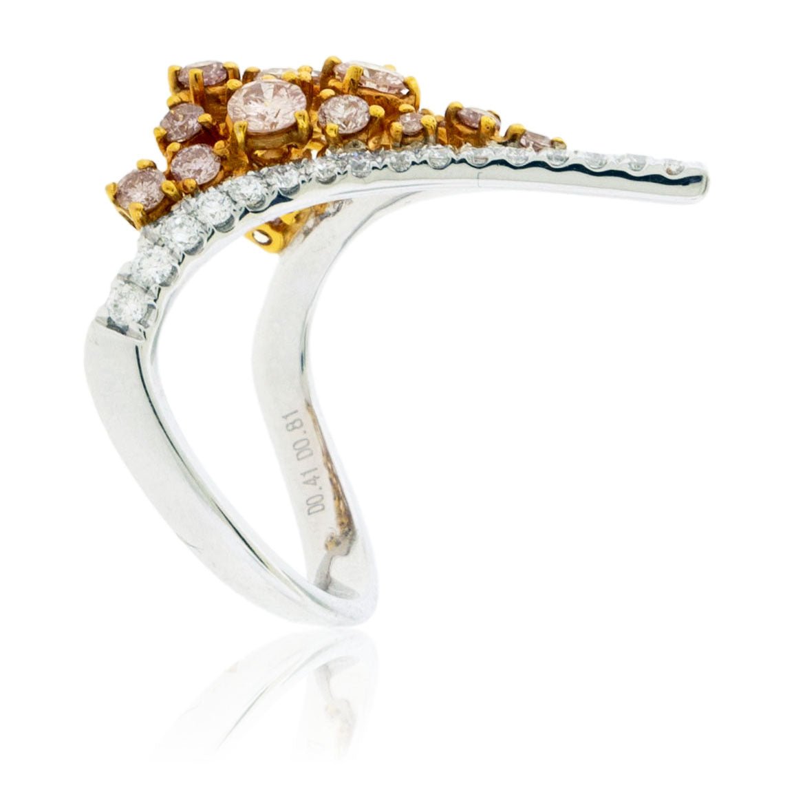 Fancy Natural Pink Diamond & Diamond Accented Deep V Ring - Park City Jewelers