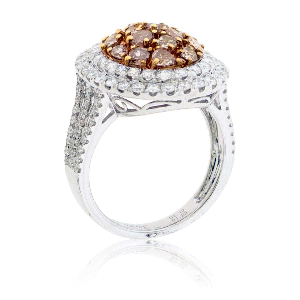 Fancy Natural Pink Diamond & Double Diamond Halo Ring - Park City Jewelers