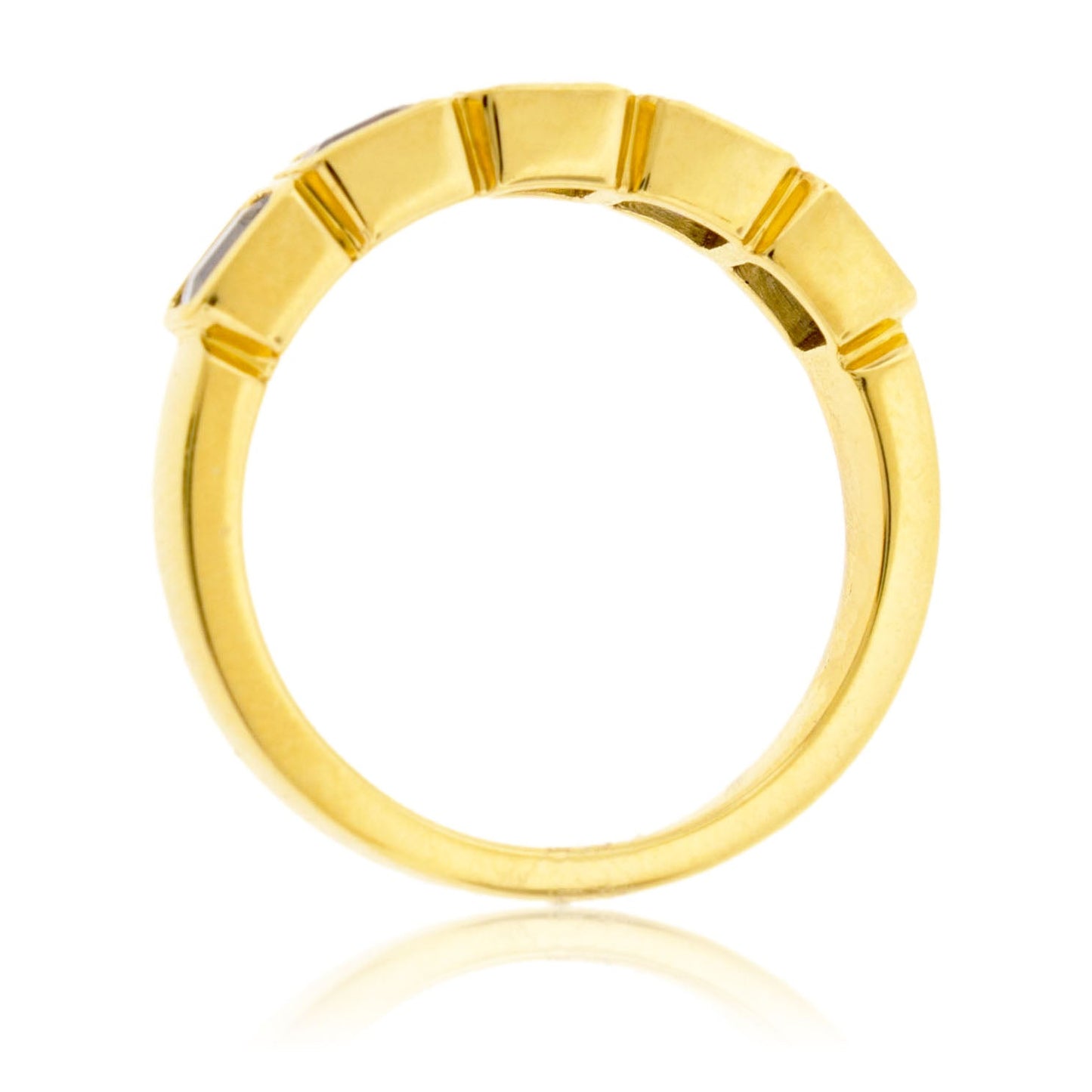 Five Stone Radiant Blue Sapphire Bezel Band - Park City Jewelers