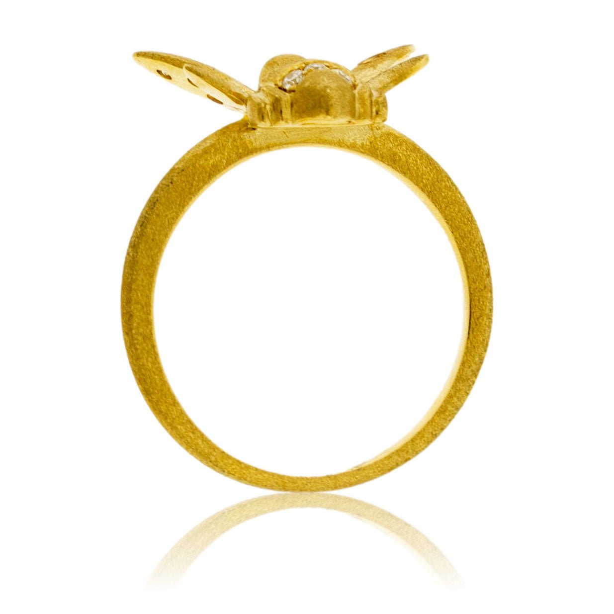 Gold Satin Finish Diamond Bee Confetti Ring - Park City Jewelers