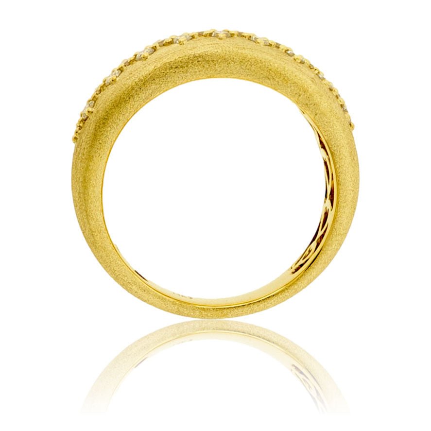 Gold Satin Finish Diamond Stitch Confetti Ring - Park City Jewelers