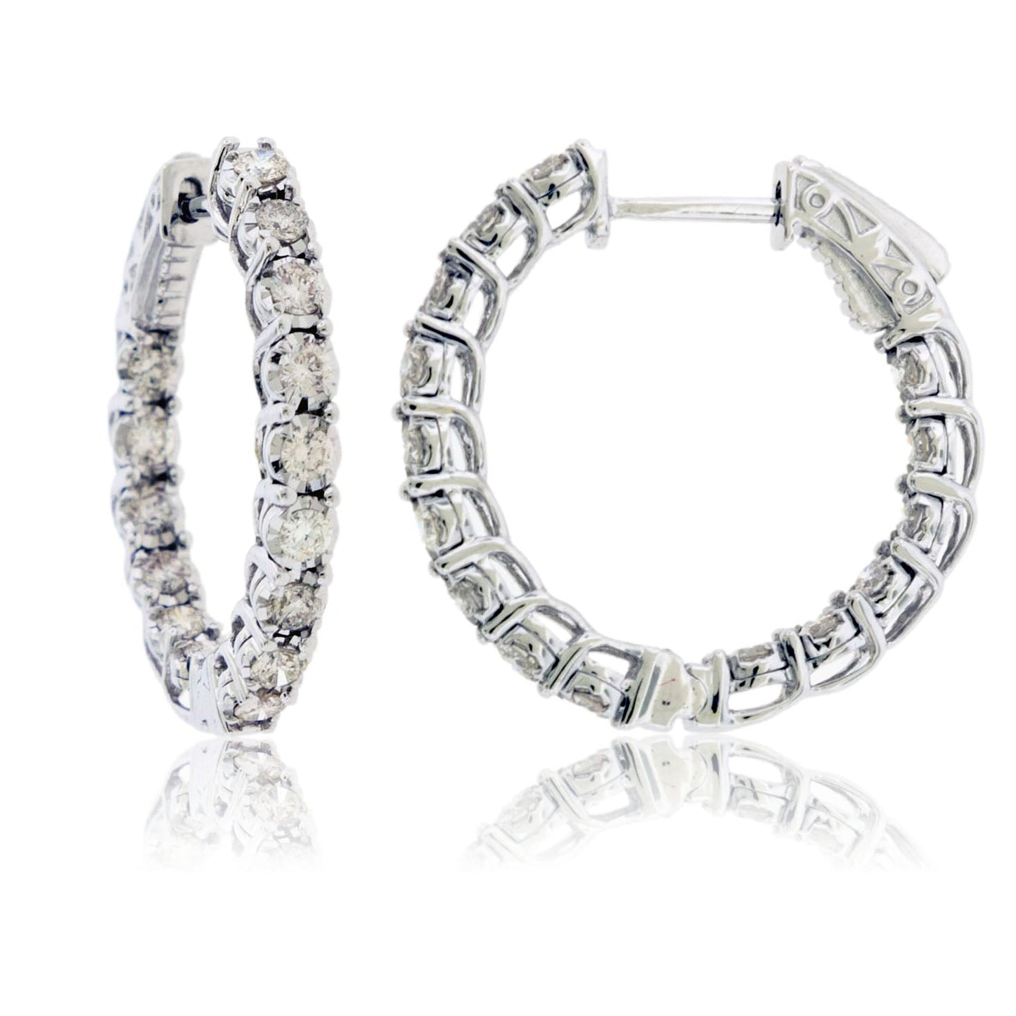 Inside Out Diamond Locking Hoop Earrings - Park City Jewelers