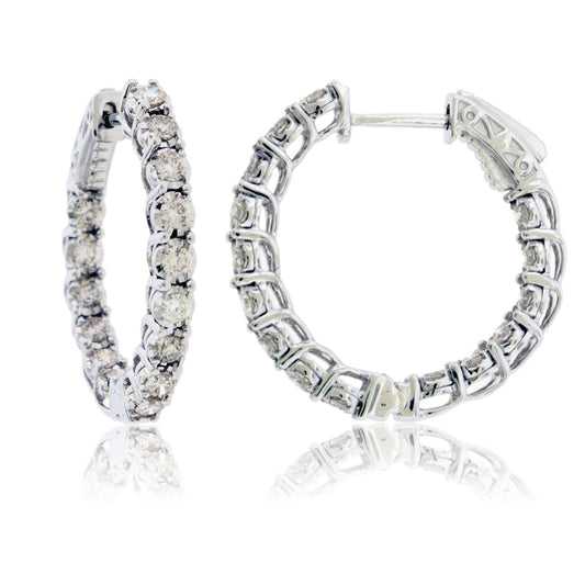 Inside Out Diamond Locking Hoop Earrings - Park City Jewelers