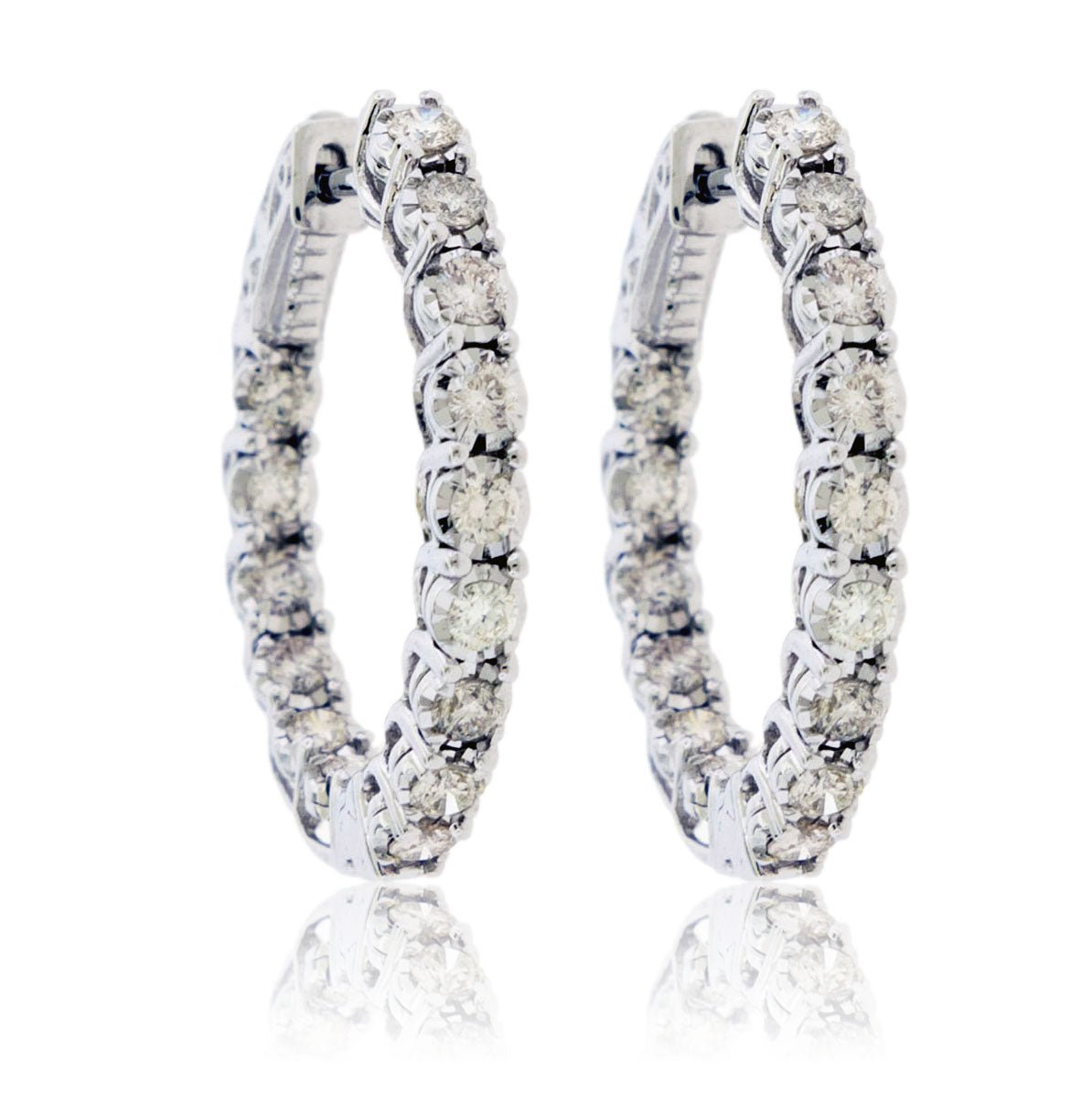 Inside Out Diamond Locking Hoop Earrings - Park City Jewelers
