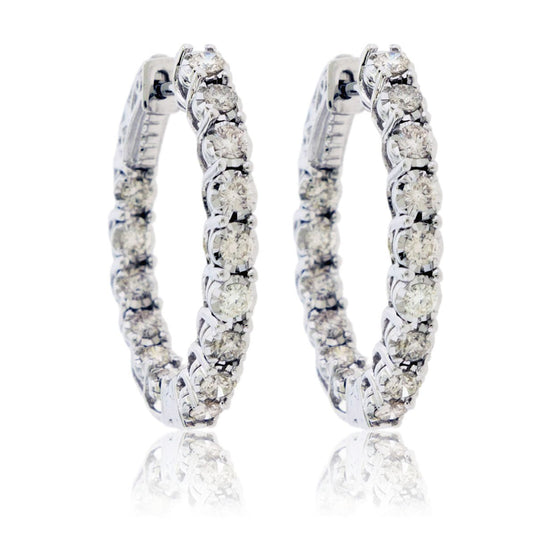 Inside Out Diamond Locking Hoop Earrings - Park City Jewelers
