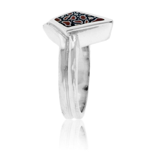 Kite Style Simple Inlay Ring in Sterling Silver - Park City Jewelers