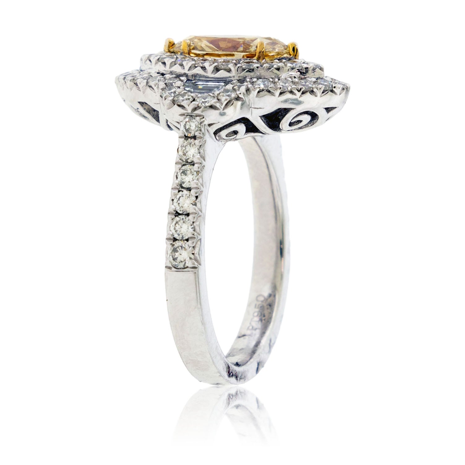 Marquise Yellow Diamond Double Halo Ring - Park City Jewelers