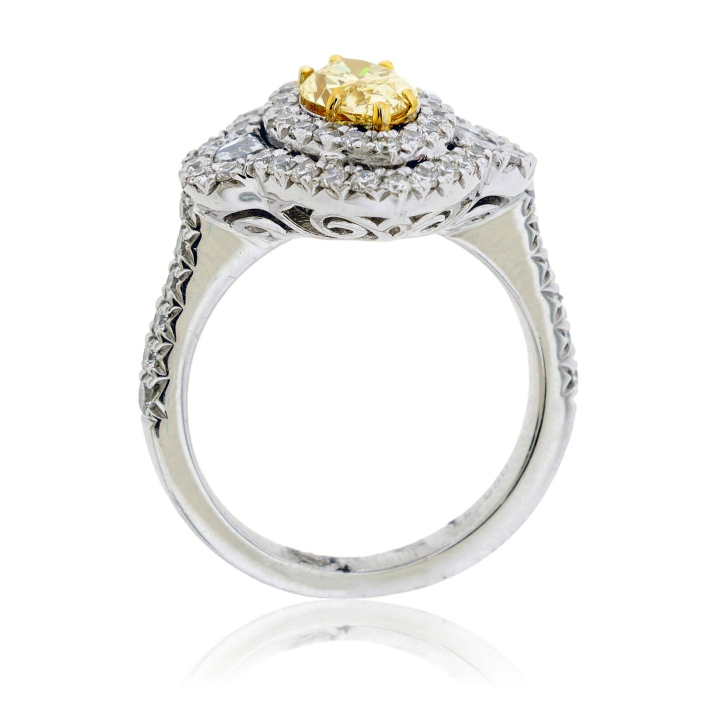 Marquise Yellow Diamond Double Halo Ring - Park City Jewelers
