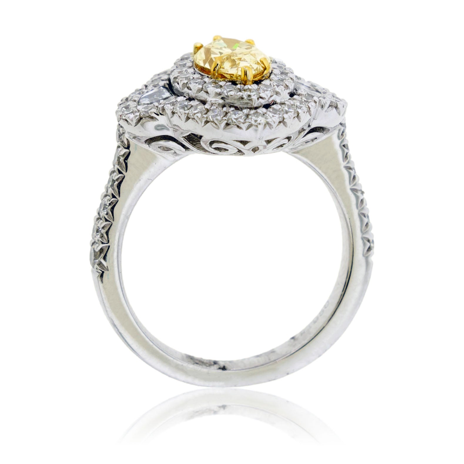 Marquise Yellow Diamond Double Halo Ring - Park City Jewelers
