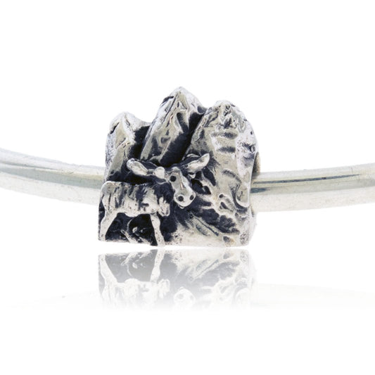 Mountain and Moose Bracelet Bead - Park City Jewelers