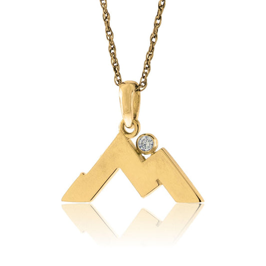 Mountain Peak Ridgeline with Diamond - Park City Jewelers