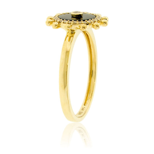 Onyx and Diamond Ship Wheel Ring - Park City Jewelers