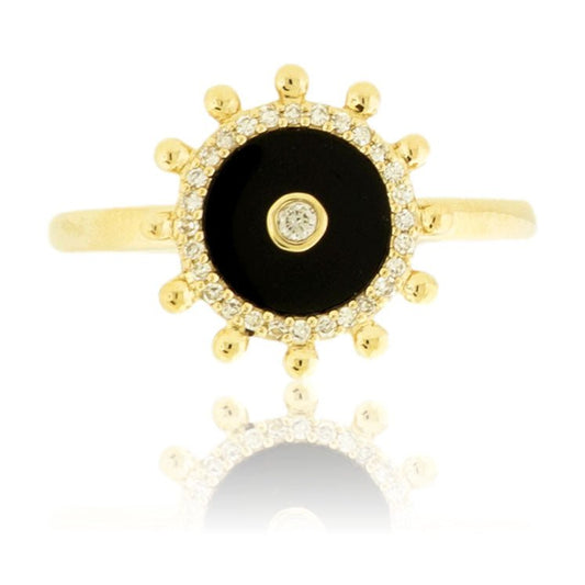 Onyx and Diamond Ship Wheel Ring - Park City Jewelers
