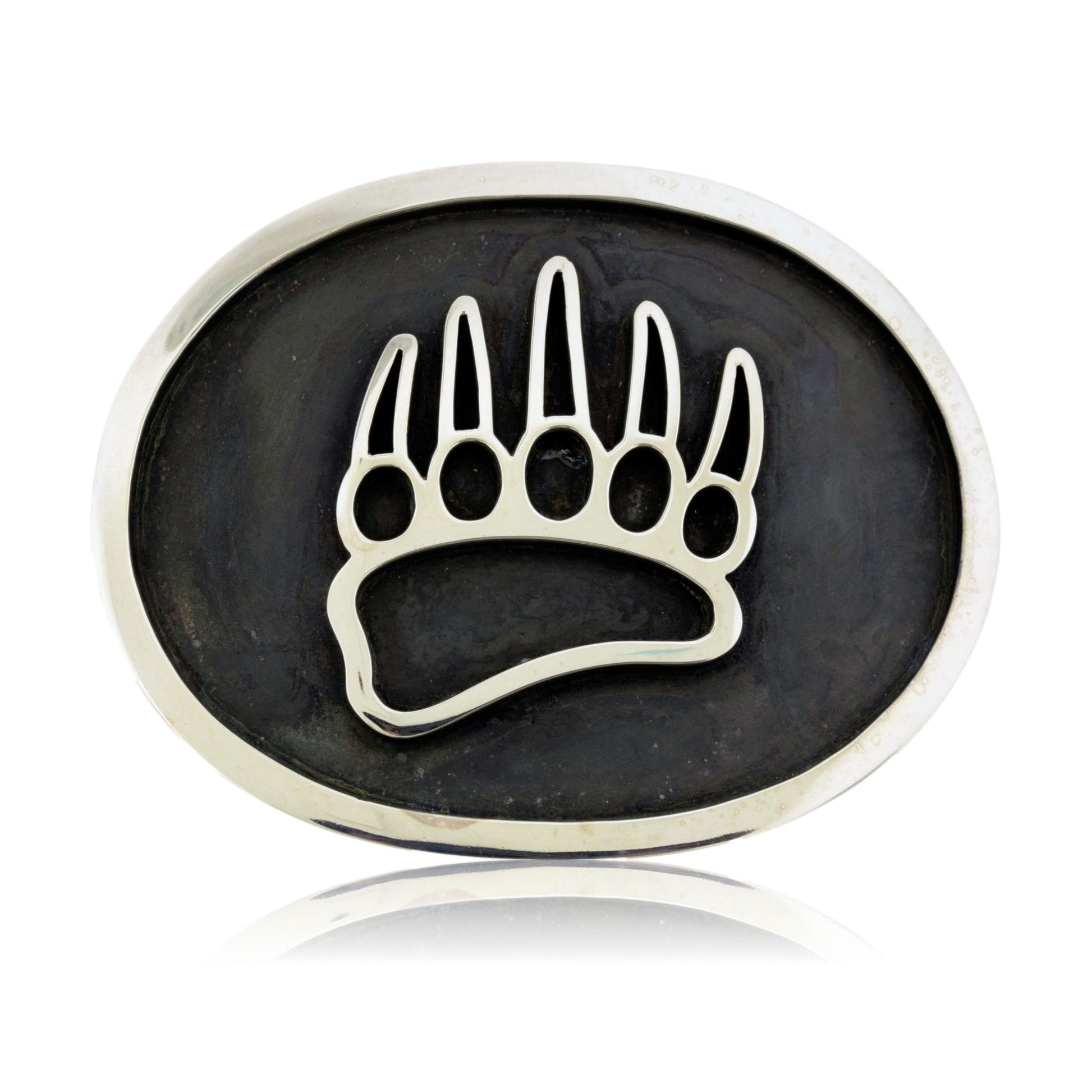 Oval Bear Paw Belt Buckle - Park City Jewelers