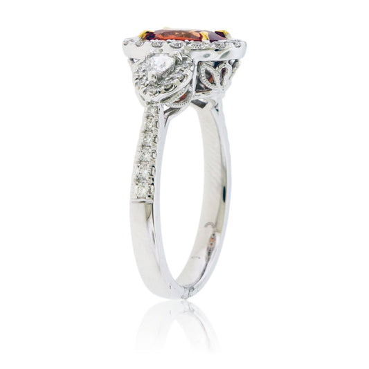 Oval Orange Sapphire & Diamond Ring - Park City Jewelers