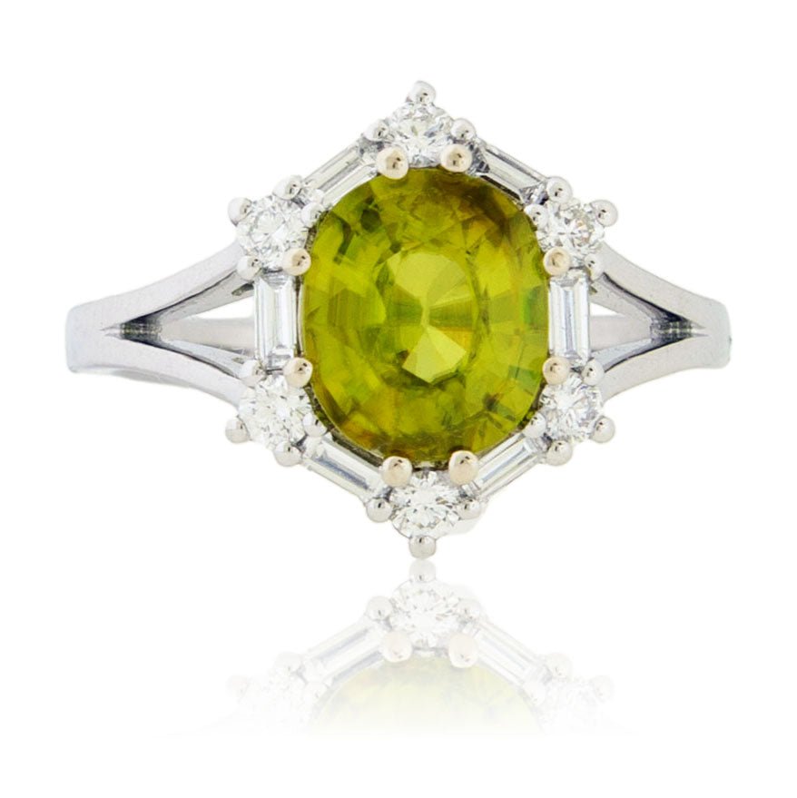 Oval Sphene and Diamond Accented Ring - Park City Jewelers