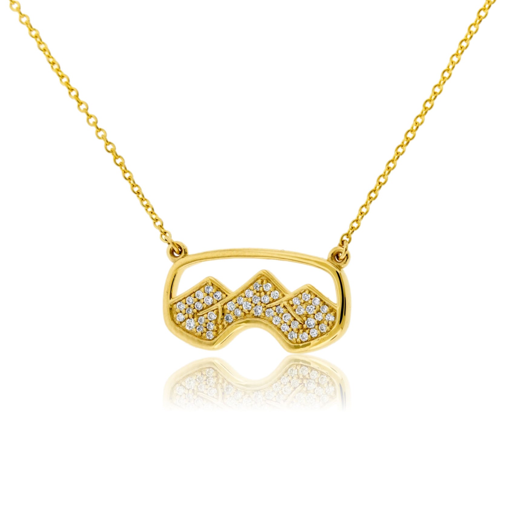 jewelers goggles Pavé Diamond Mountain Goggle Necklace – Park City Jewelers
