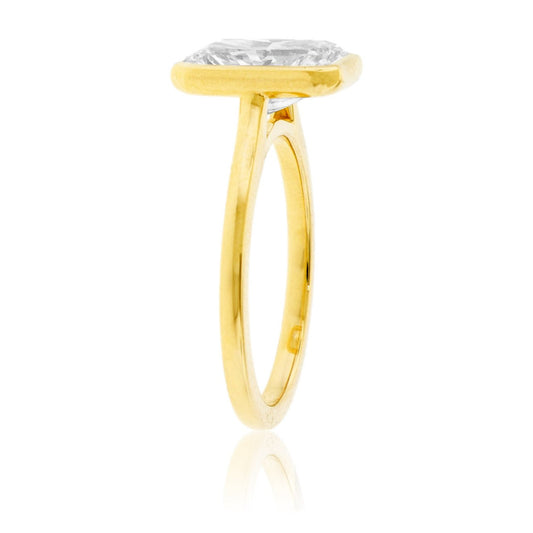 Radiant Cut Lab Grown Diamond Solitaire Bezel Ring - Park City Jewelers