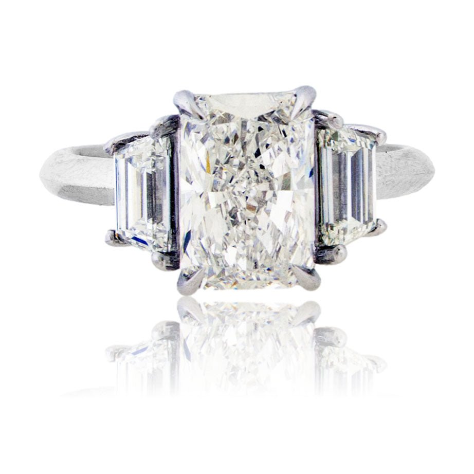 Radiant & Trap 3 Stone Lab Grown Diamond Engagement Ring - Park City Jewelers