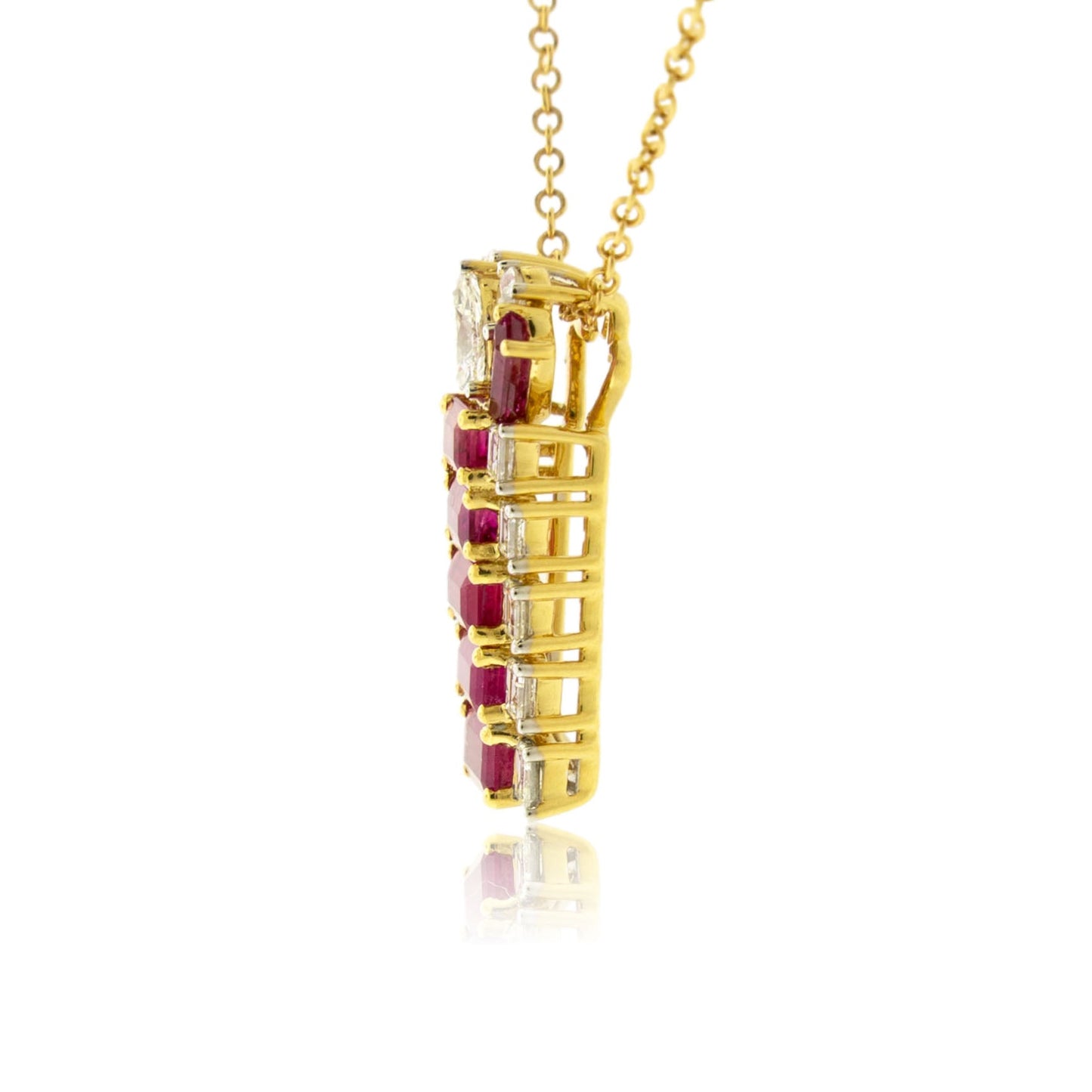 Rare Red Emerald Emerald - Cut Cluster Style Pendant - Park City Jewelers