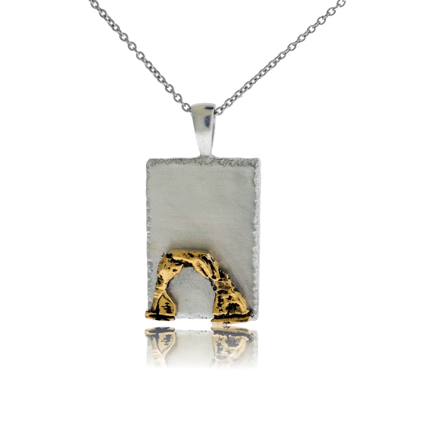 Rectangle Dog Tag Style with Moab Arch Pendant - Park City Jewelers