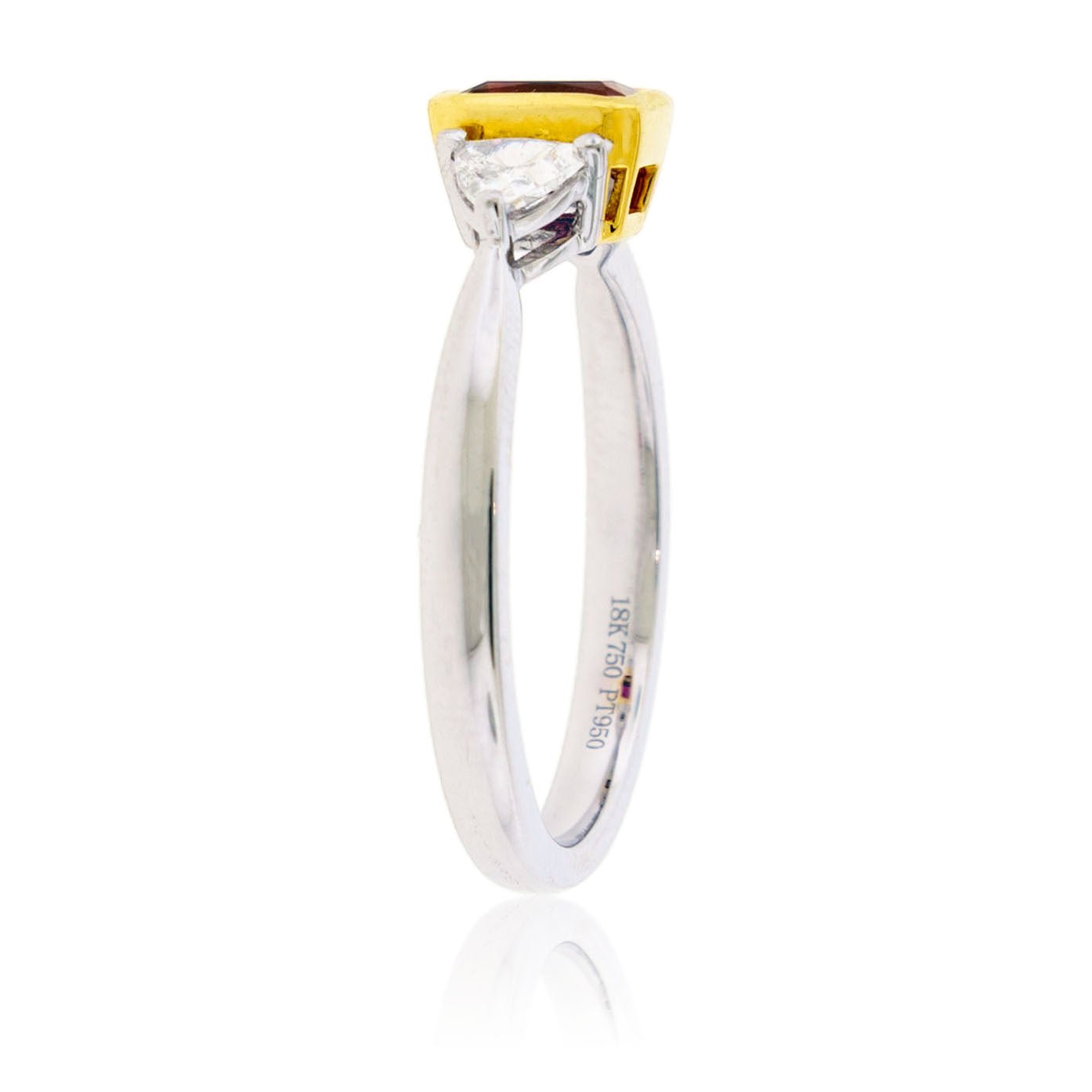 Red Beryl Emerald Bezel & Diamond Accented Ring - Park City Jewelers