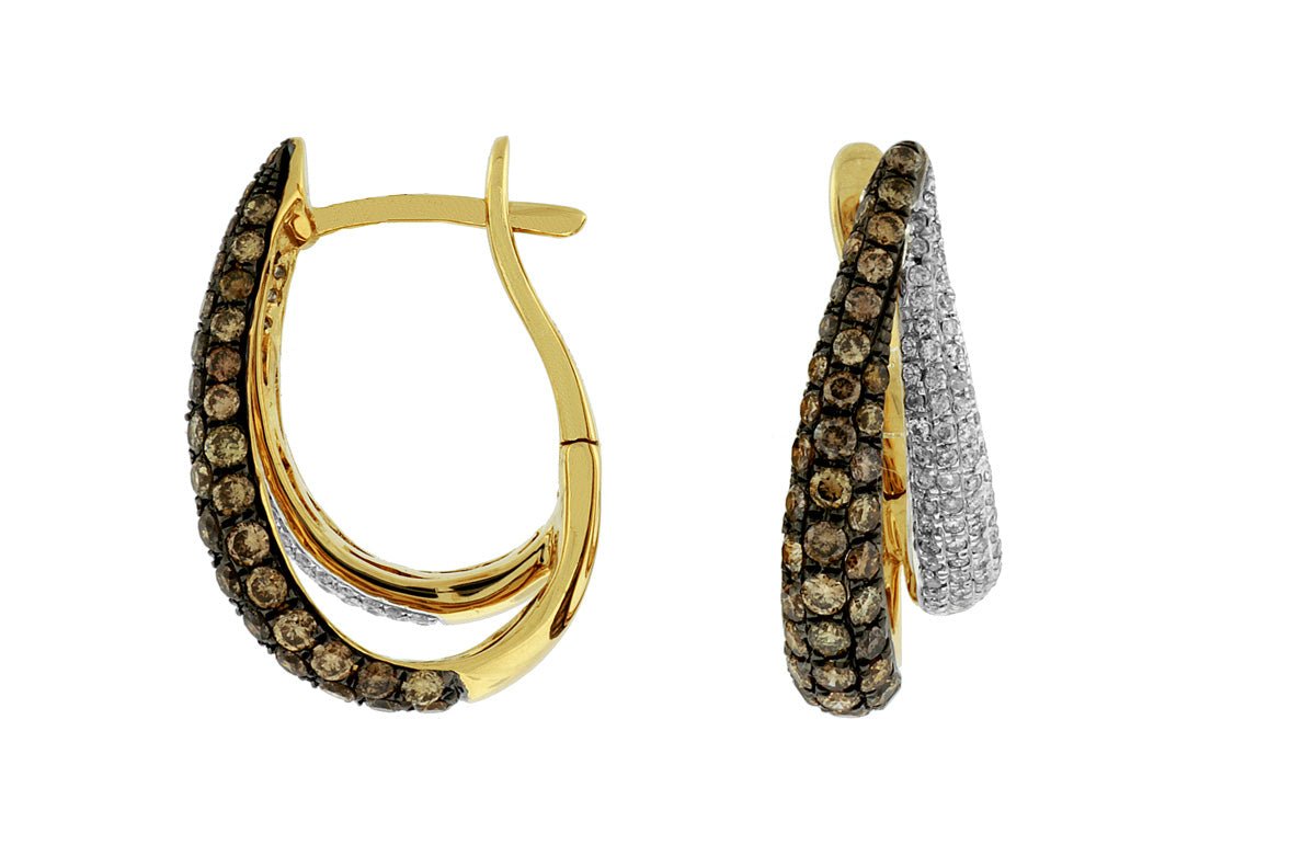Rose Gold Cognac Diamond Earrings - Park City Jewelers