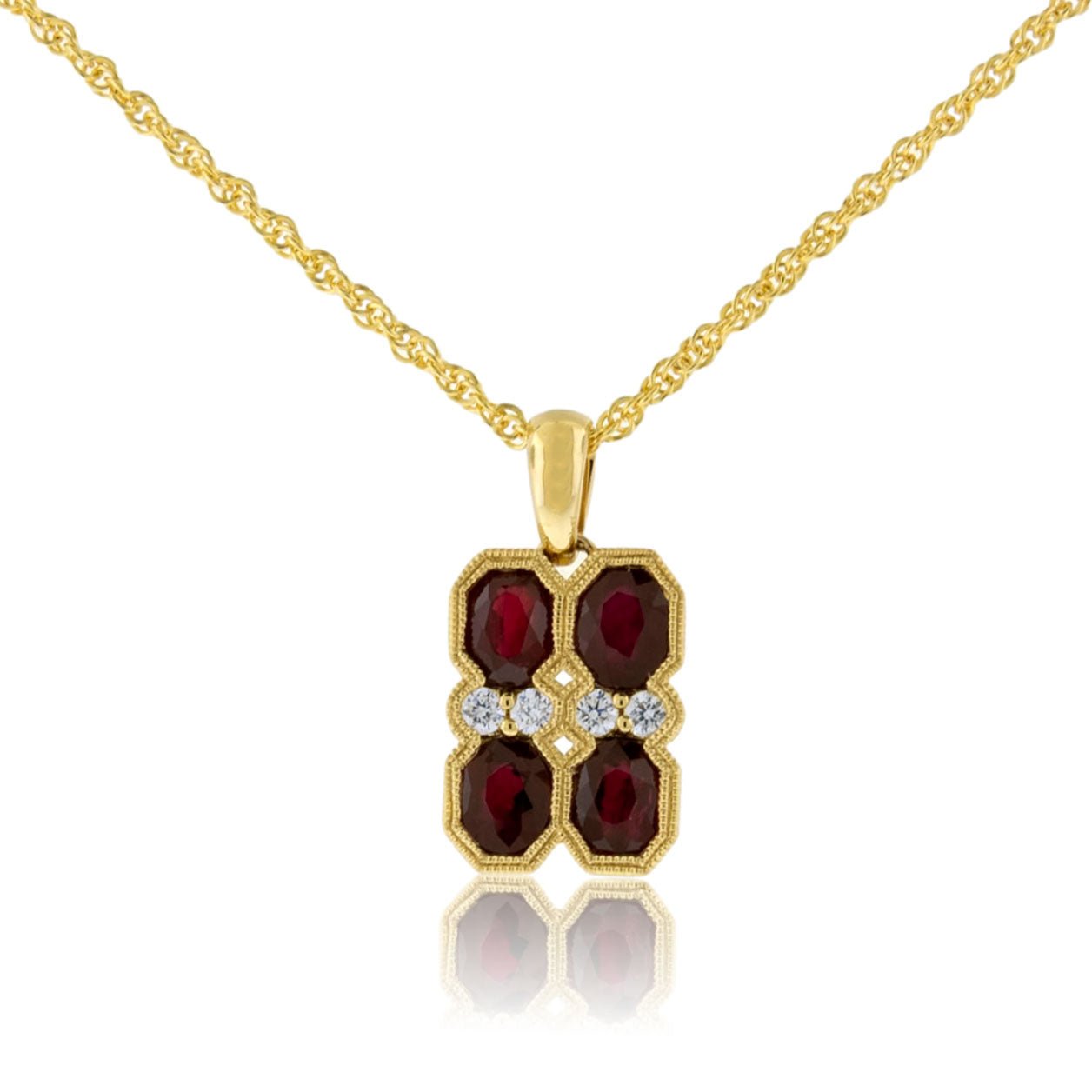 Ruby Pendant with Diamond Accents - Park City Jewelers