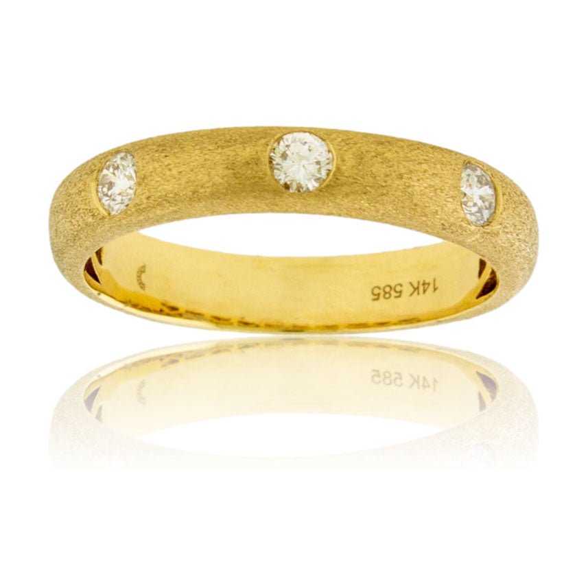 Satin Finish Bezel Set Three Stone Ring - Park City Jewelers