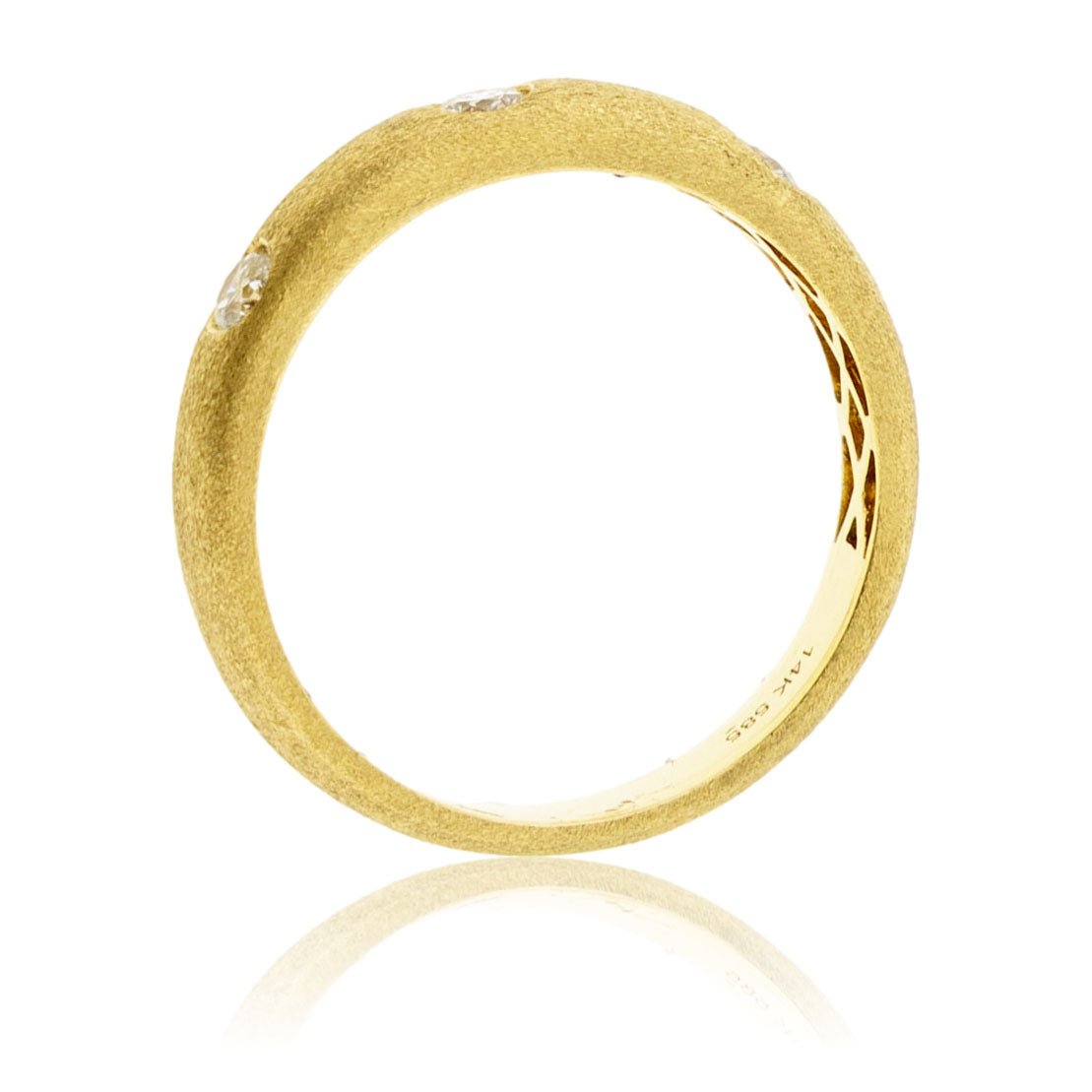 Satin Finish Bezel Set Three Stone Ring - Park City Jewelers