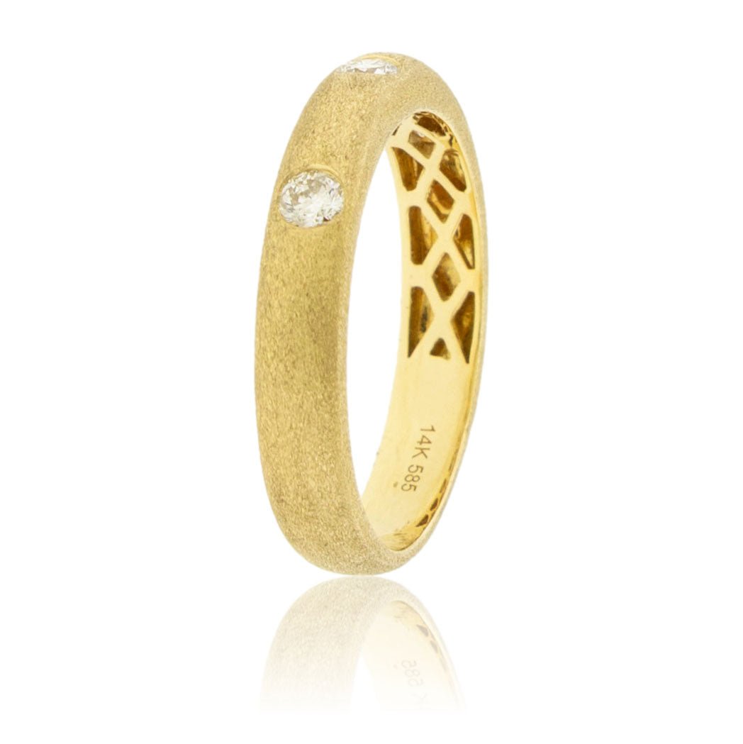 Satin Finish Bezel Set Three Stone Ring - Park City Jewelers
