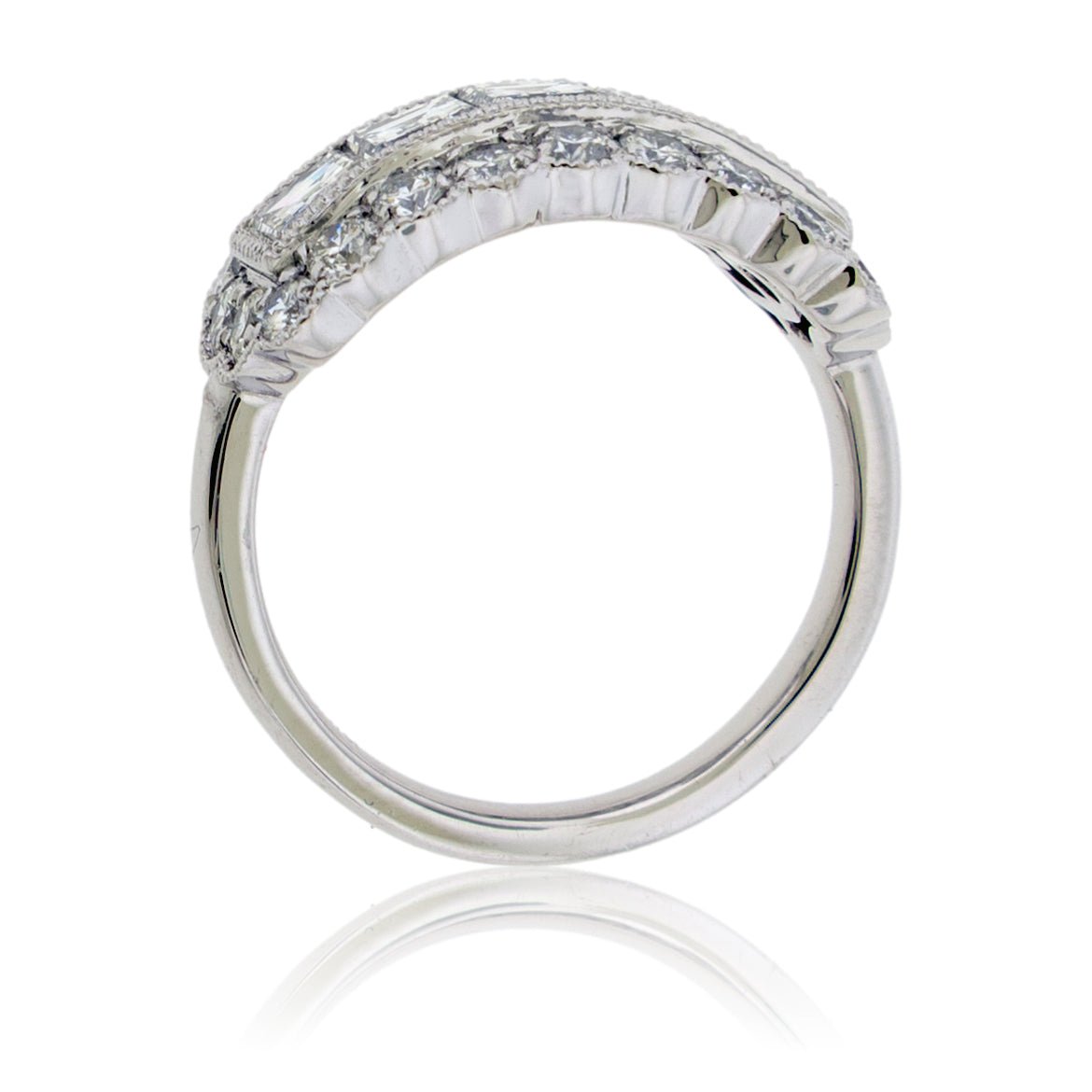 Scalloped Square Diamond and Round Diamond Ring - Park City Jewelers