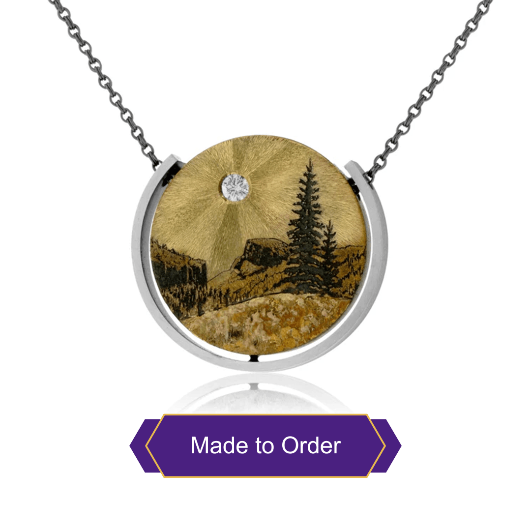 Silver, 18K Gold, & Nugget Gold Rocky Mountain Memories Pendant - Park City Jewelers