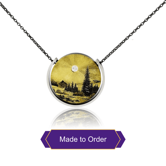 Silver, 18K Gold, & Nugget Gold Rocky Mountain Memory Scene - Park City Jewelers