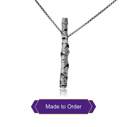 Silver Carved Aspen Adorn Pendant - Park City Jewelers