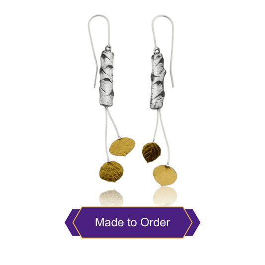 Silver & Gold Leaf Drop Aspen Earrings - Park City Jewelers