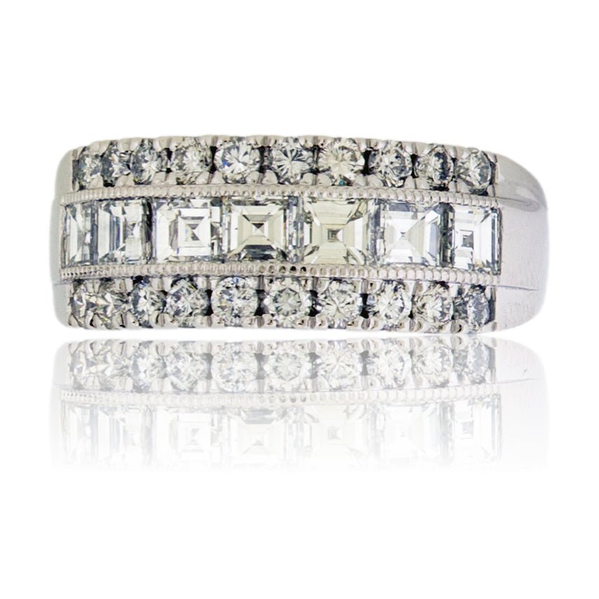 Square Diamond and Round Diamond Ring - Park City Jewelers