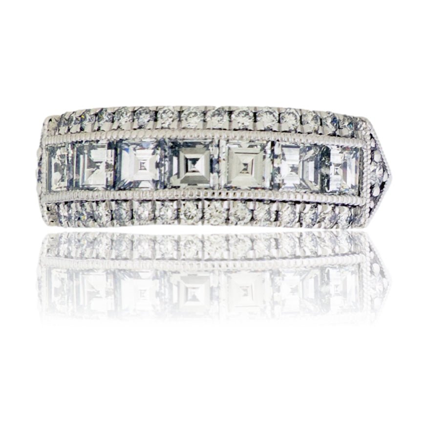 Square Diamond and Round Diamond Ring - Park City Jewelers
