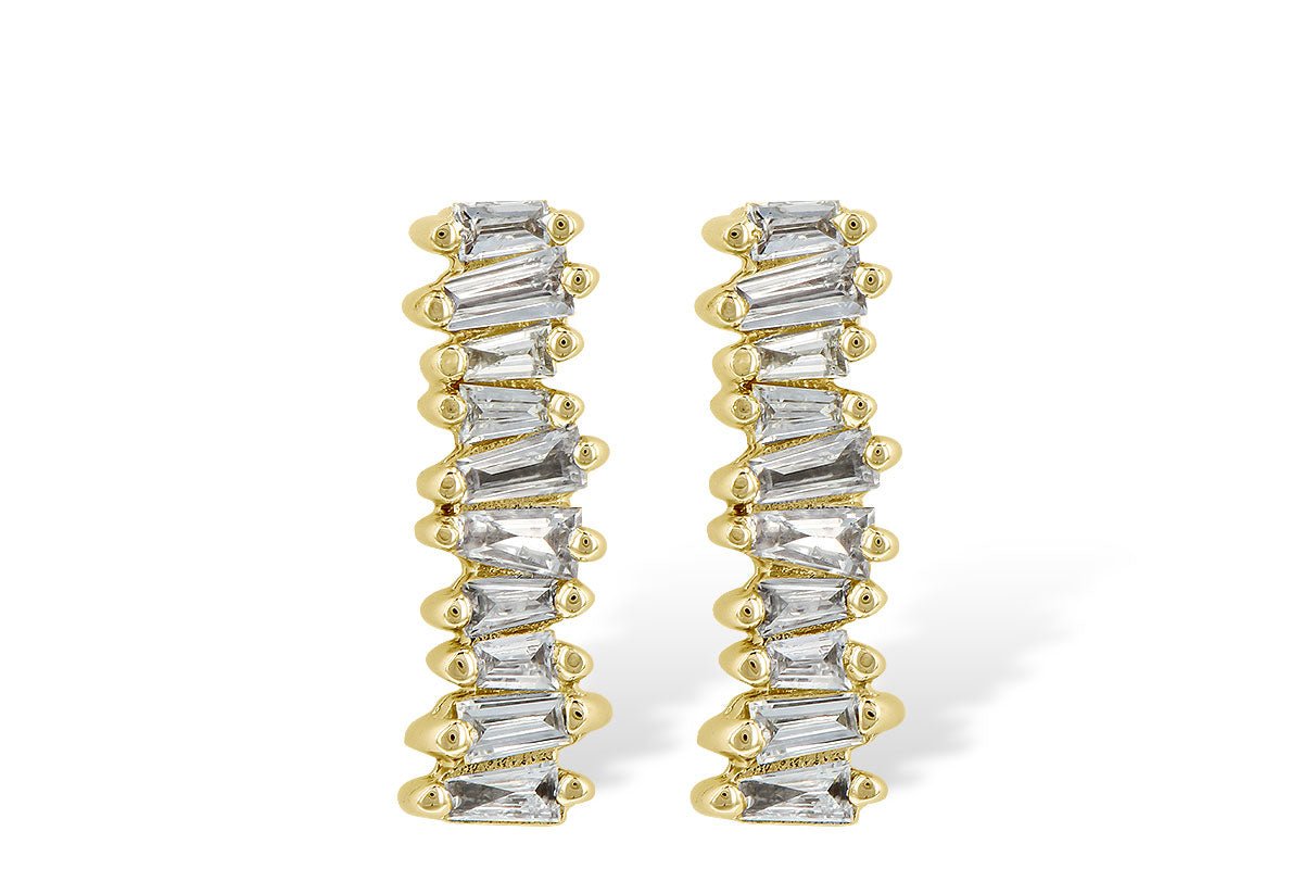 Stacked Tapered Baguette Diamond Stud Earrings - Park City Jewelers