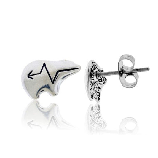 Sterling Silver Bear Fetish Post Earrings - Park City Jewelers