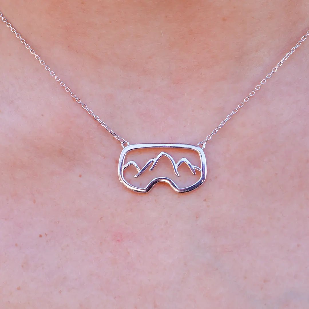 Sterling Silver Goggles Necklace Larger - Park City Jewelers