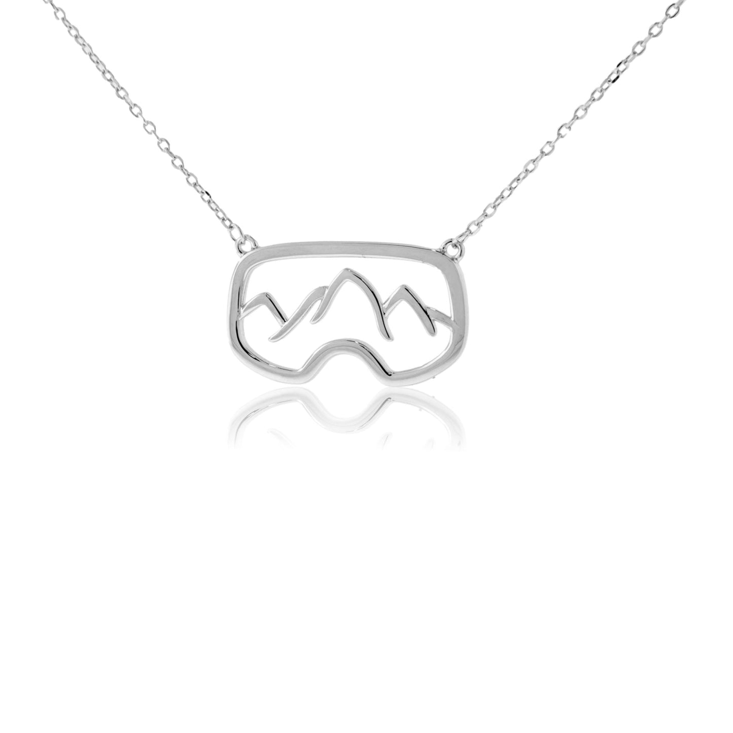 Sterling Silver Goggles Necklace Larger - Park City Jewelers