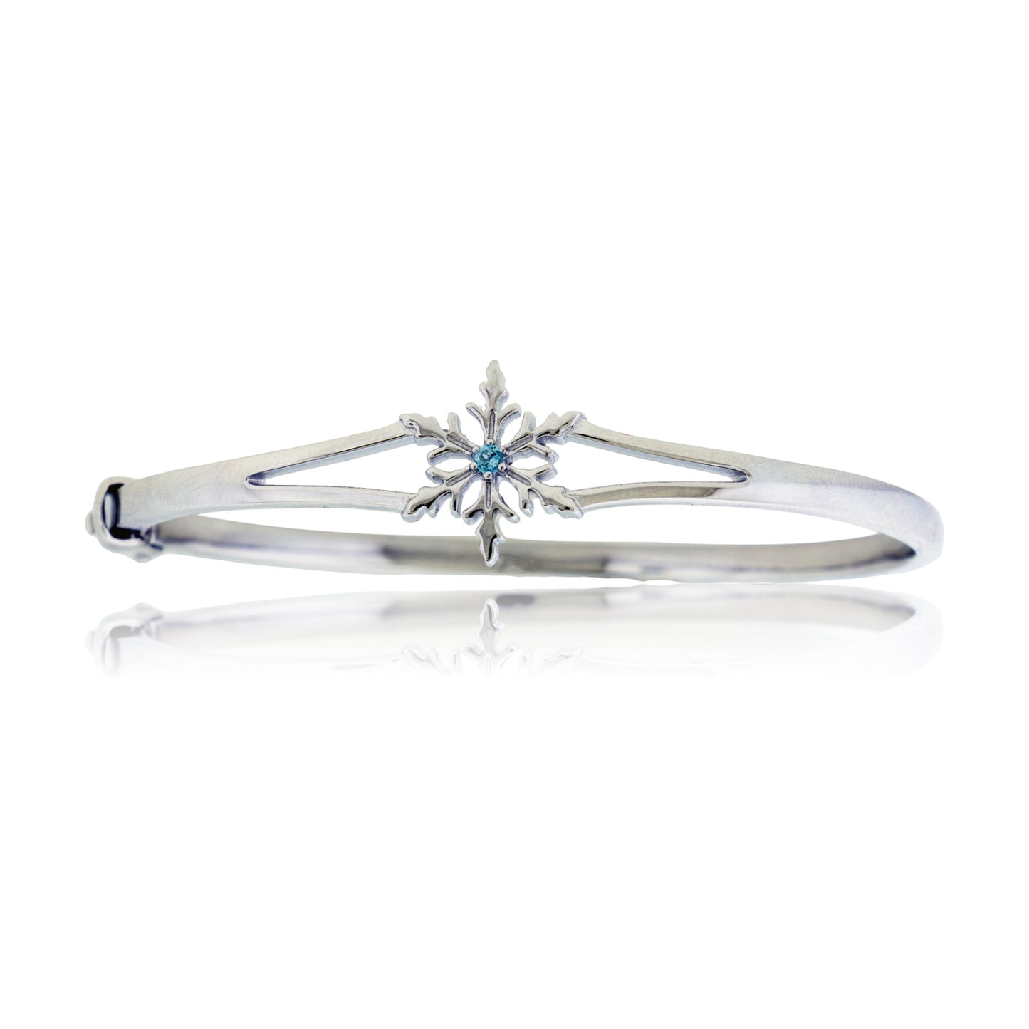 Sterling Silver Single Blue Topaz Snowflake Bracelet - Park City Jewelers