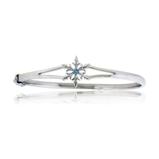 Sterling Silver Single Blue Topaz Snowflake Bracelet - Park City Jewelers