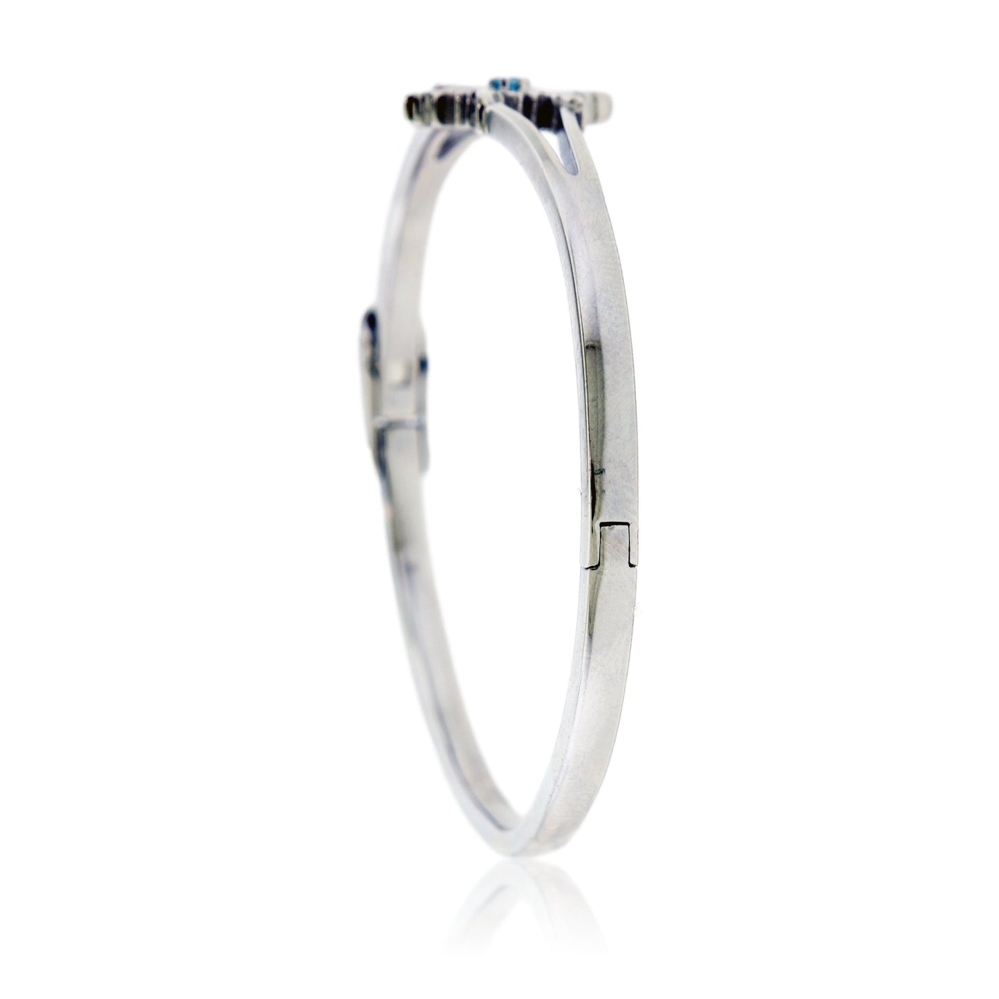 Sterling Silver Single Blue Topaz Snowflake Bracelet - Park City Jewelers