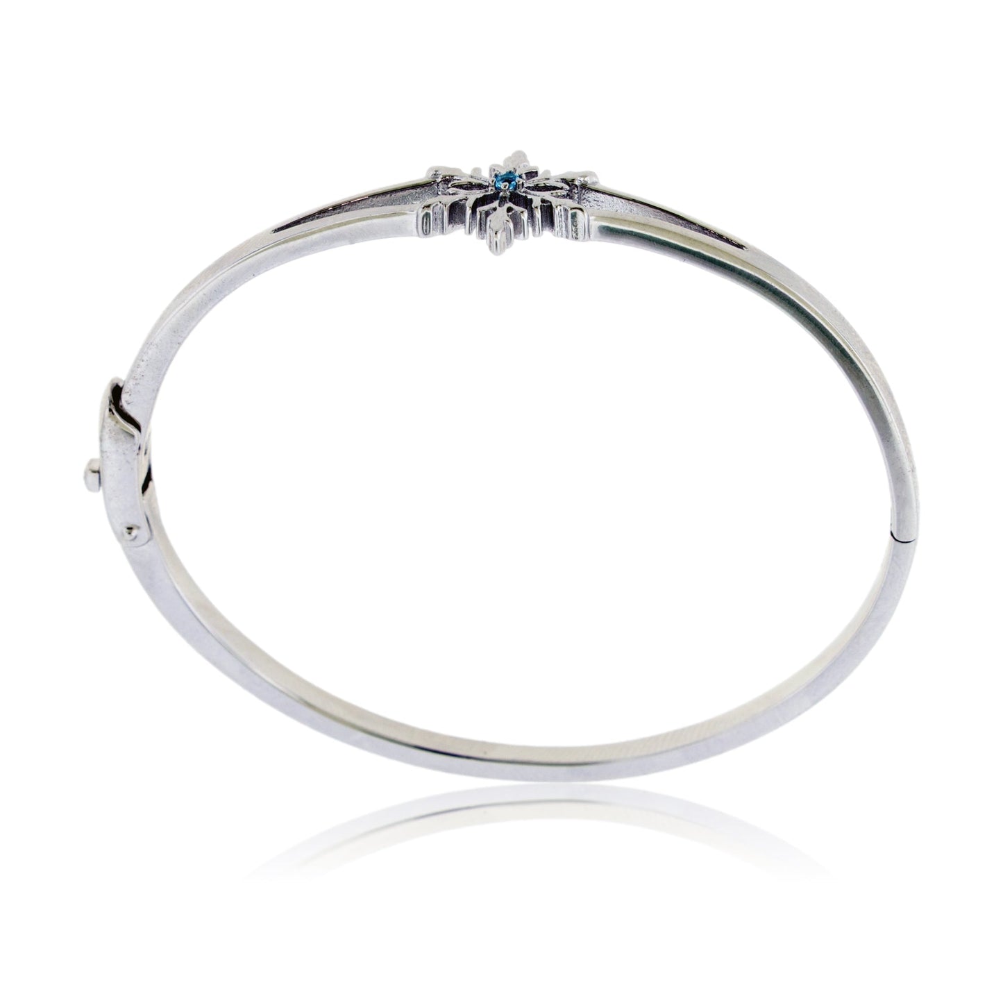 Sterling Silver Single Blue Topaz Snowflake Bracelet - Park City Jewelers