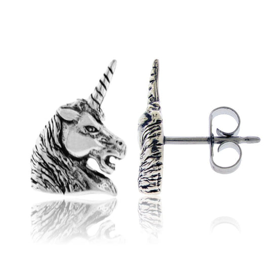 Sterling Silver Unicorn Post Earrings - Park City Jewelers