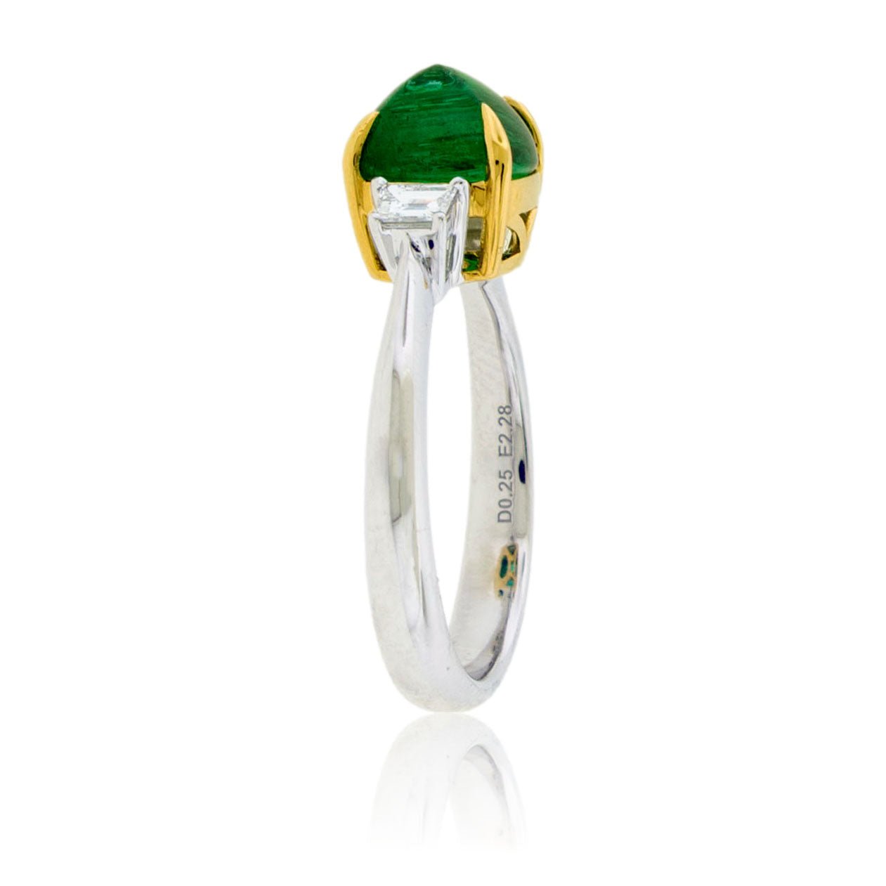 Sugar Loaf Emerald & Diamond Accented Ring - Park City Jewelers